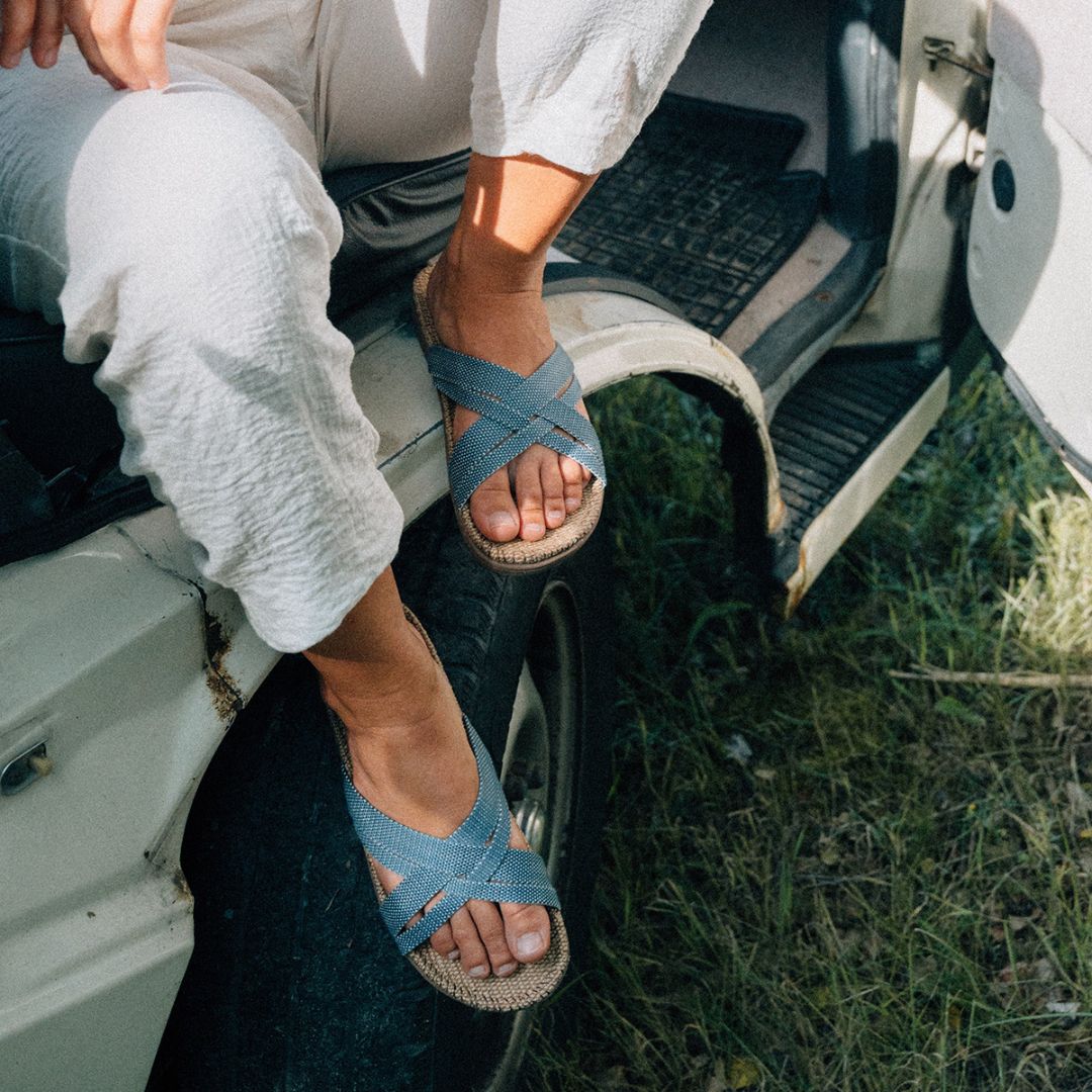 Shangies by Stilov sandaler dame #1 Blue dots