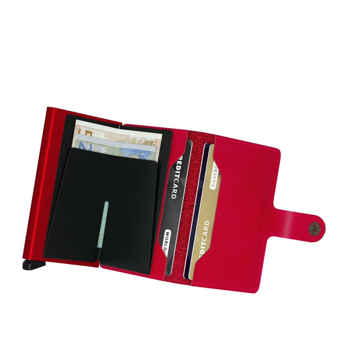 Miniwallet fra Secrid kombinerer eleganse og funksjonalitet. Den beskytter kortene dine mot bøying, brudd og RFID-tyveri. Skallet rommer sedler, kvitteringer og kort. Laget med fokus på bærekraft. En perfekt lommebok for hverdags bruk i original rød!