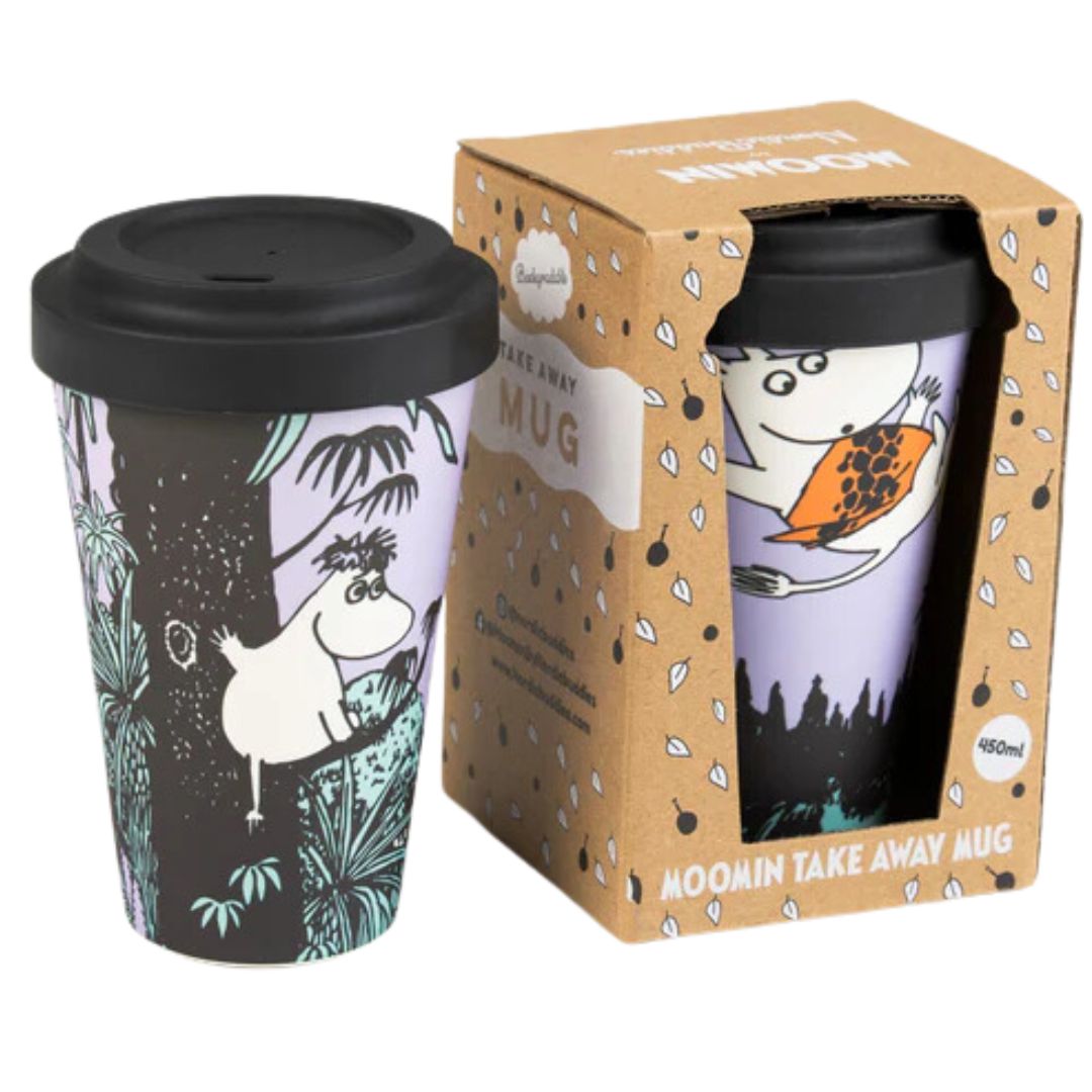 Mummi Take-away kopp Welcome to the jungle i PLA – 100% biologisk nedbrytbar. Praktisk, miljøvennlig og sølsikker med 450 ml kapasitet.