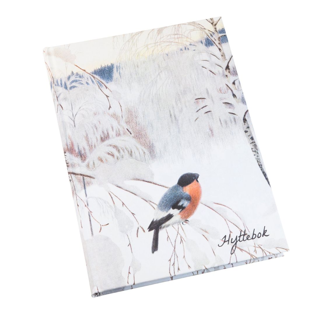 Hyttebok Vintermorgen Th. Kittelsen med dekorert forside