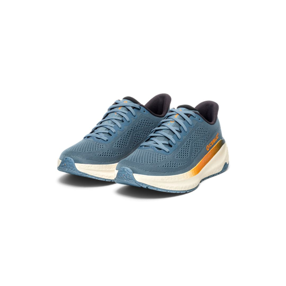 ICEBUG Aura RB9X Pigeon Blue/Peach sett fra siden og forfra