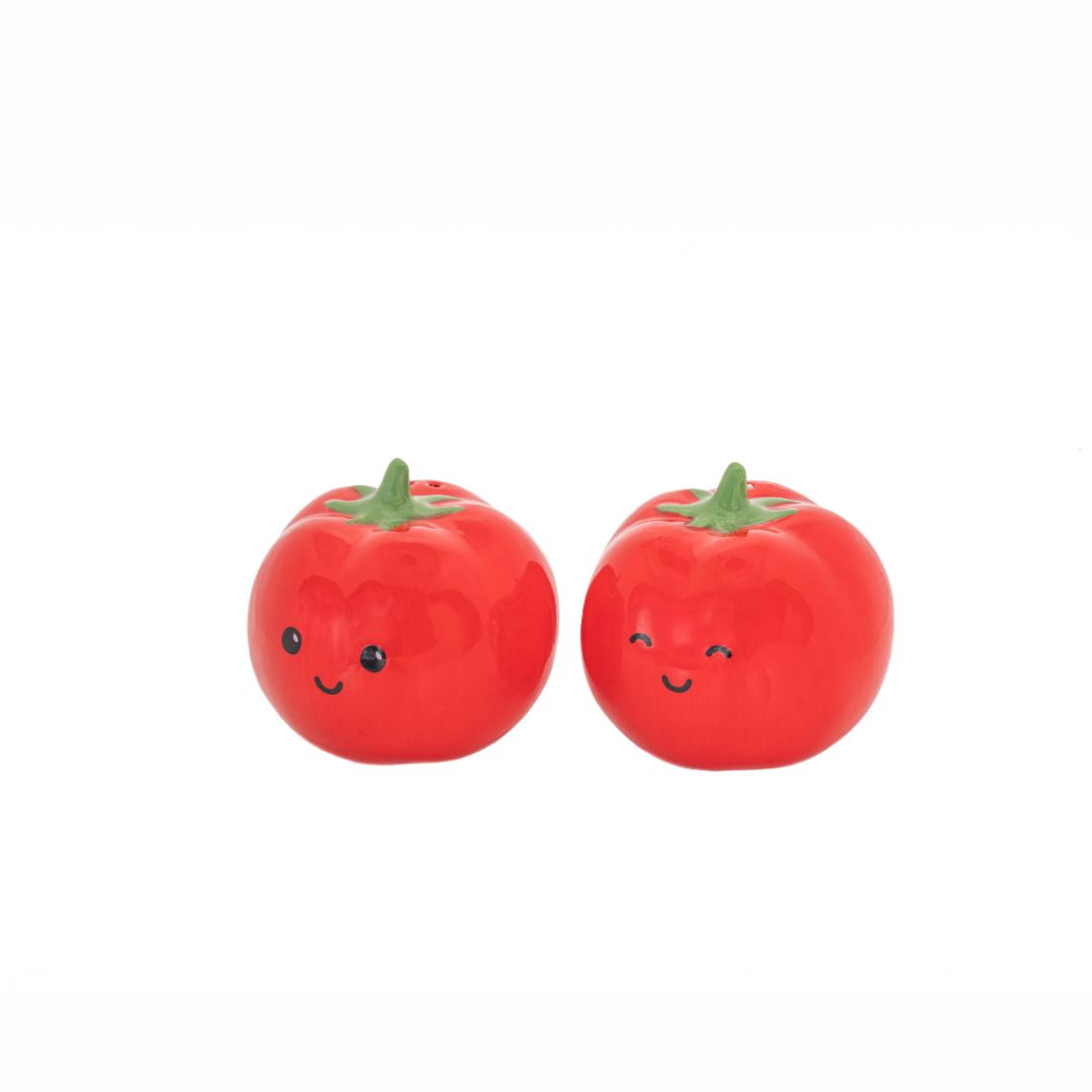 Sass & Bell tomat salt- og pepperbøsser i keramikk