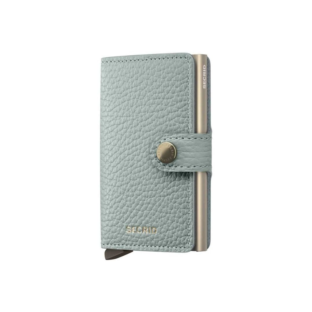 Secrid Miniwallet Pebble Sea Green – kompakt sjøgrønn lommebok-kortholder i pebble-lær.