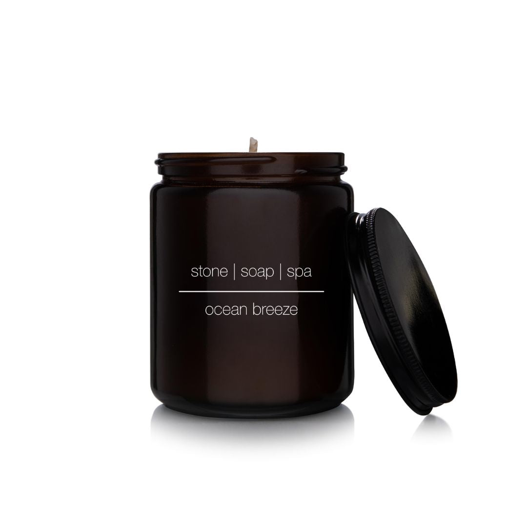Stone Soap Spa Ocean Breeze duftlys med naturlig voks og frisk maritim duft