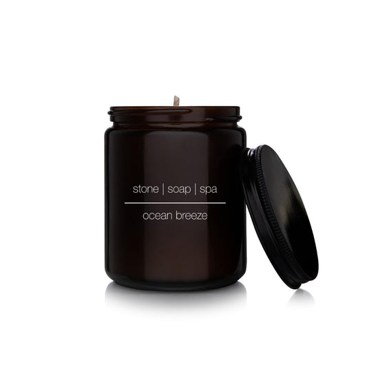 Stone Soap Spa Ocean Breeze duftlys med naturlig voks og frisk maritim duft