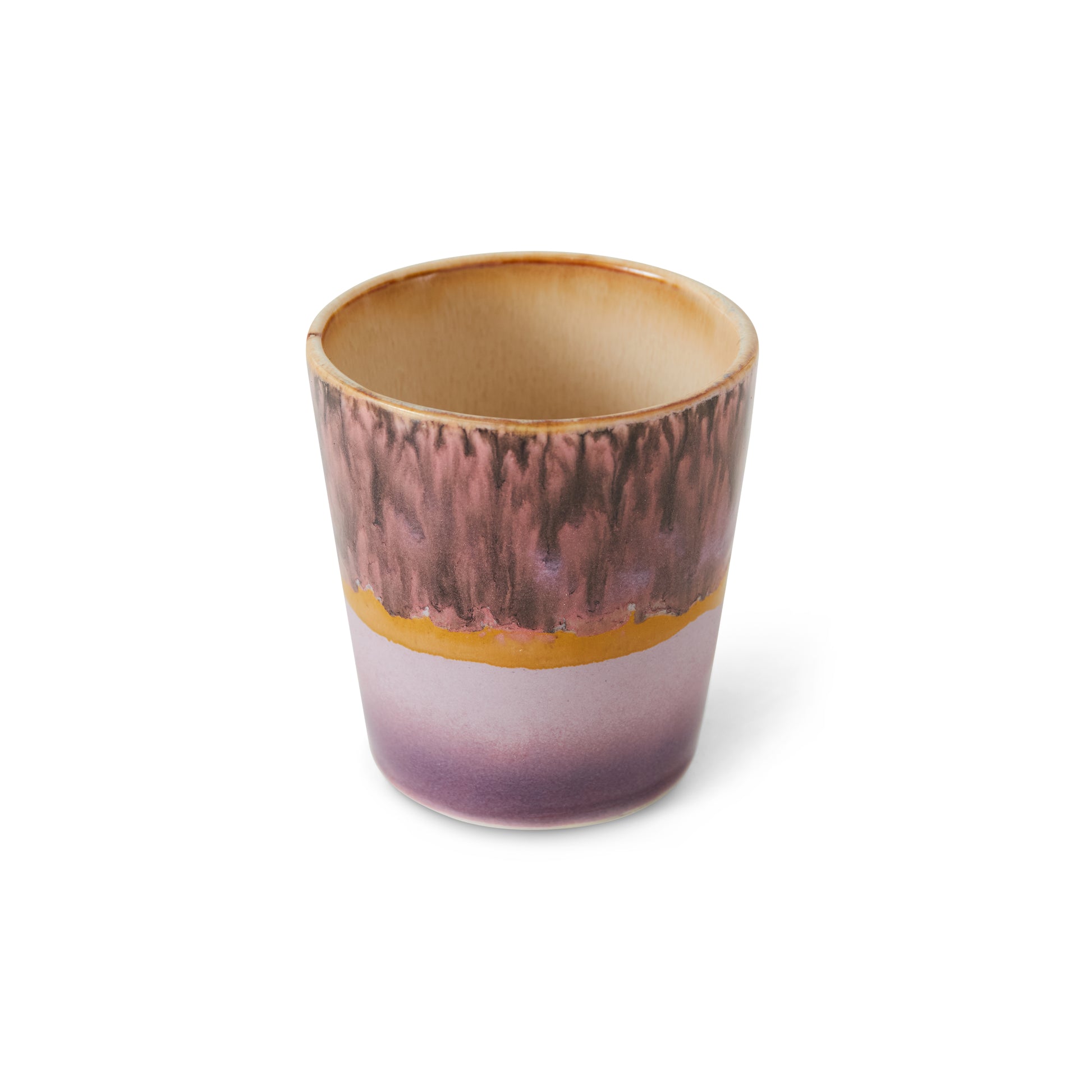 HK Living 70's kaffekopp Blast – sidevisning av håndlaget stentøy i Blast-design