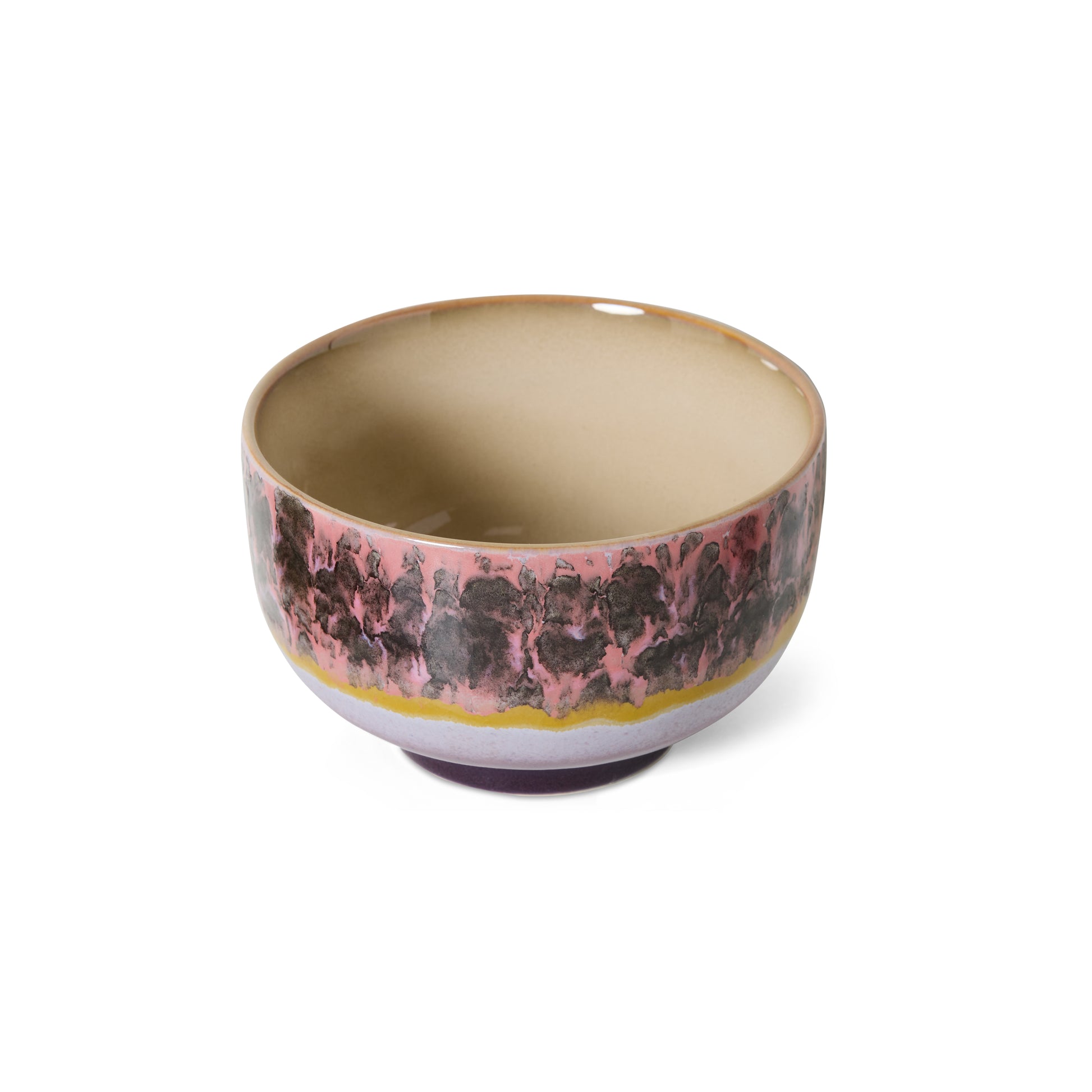 HK Living 70's Noodle bowl Blast – sidevisning av håndlaget stentøy i Blast-design