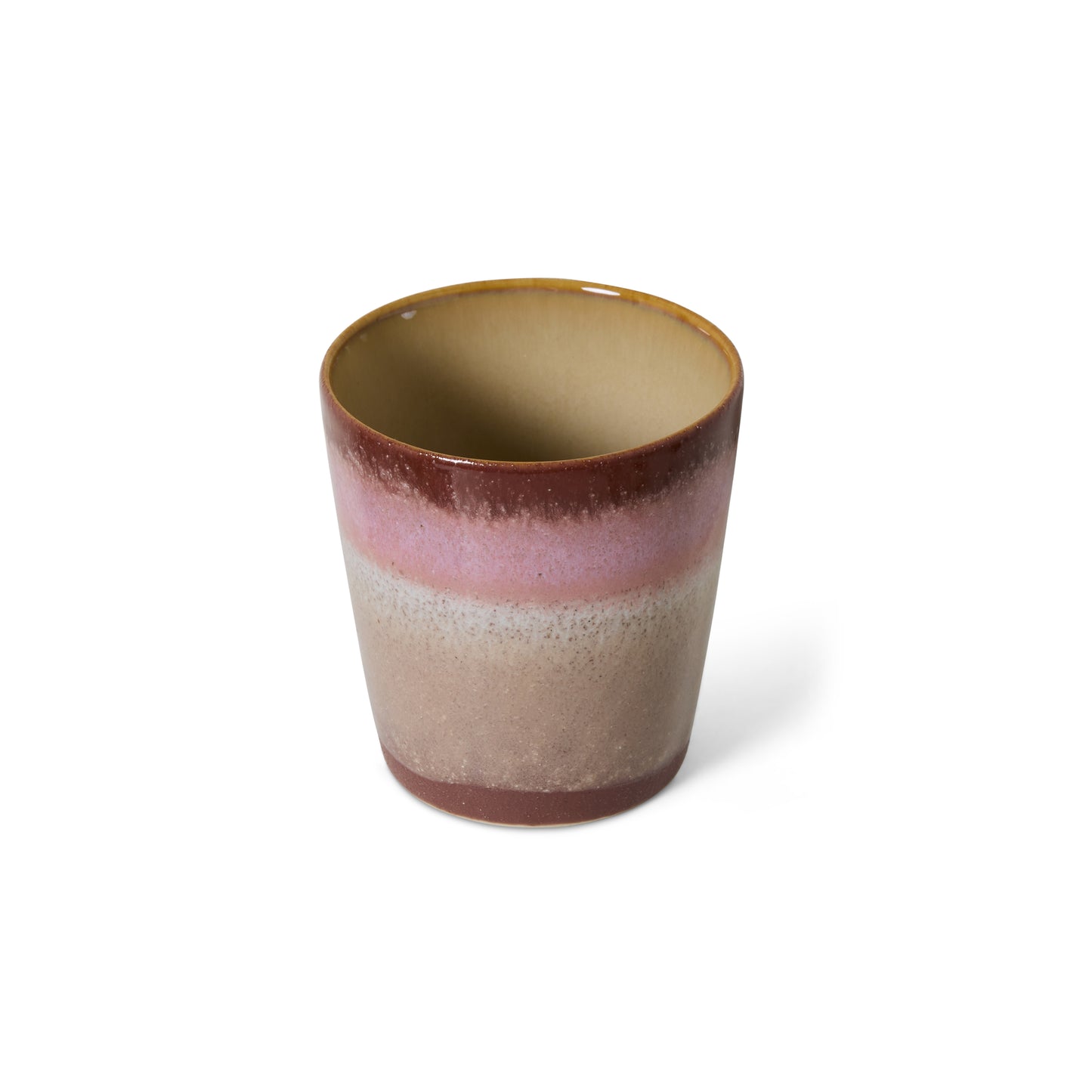 HK Living 70's Coffee mug Bloom – sidevisning av håndlaget stentøy kopp i Bloom-design